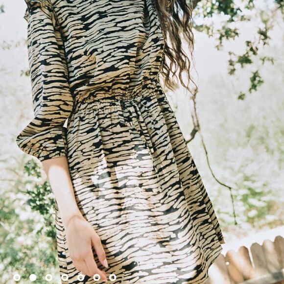 Nordstrom Rails Ora 3/4 Flutter Sleeve Drawstring Waist Animal Print Dress - Picture 12 of 12